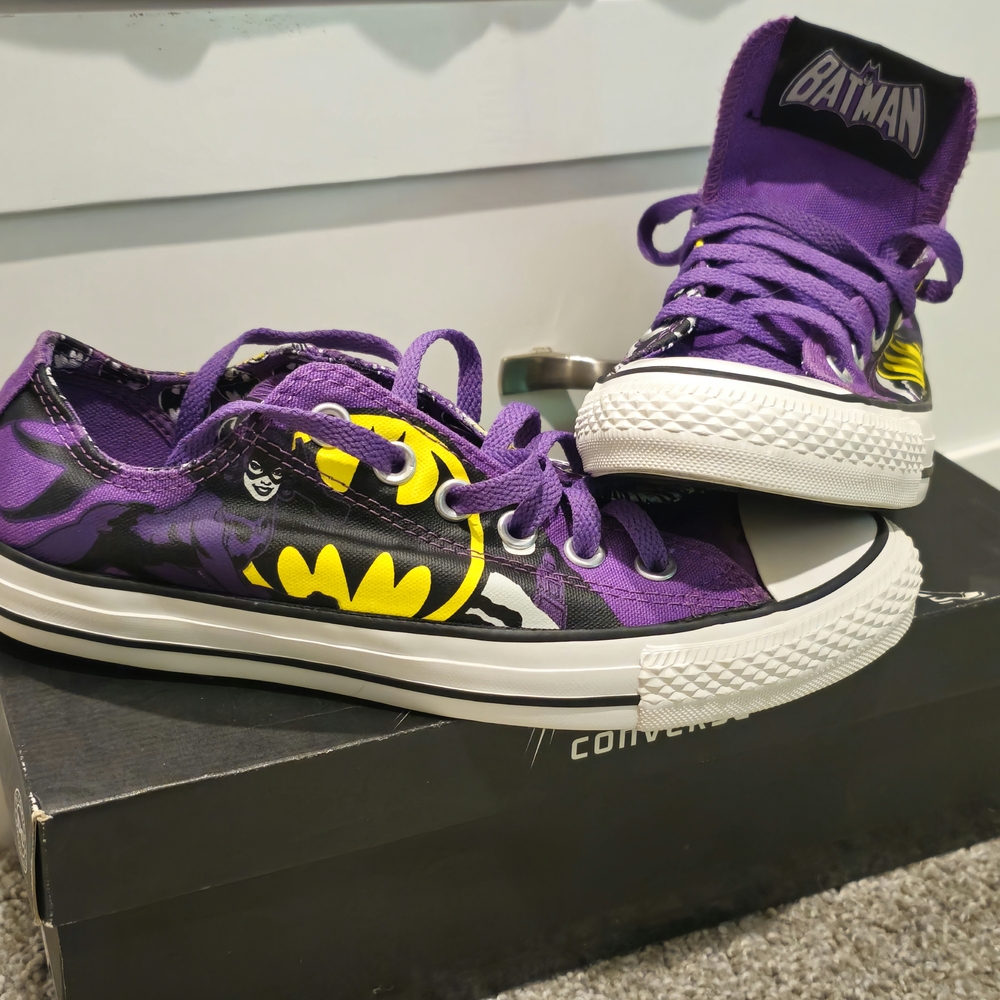 Purple Batman Converse Sneakers